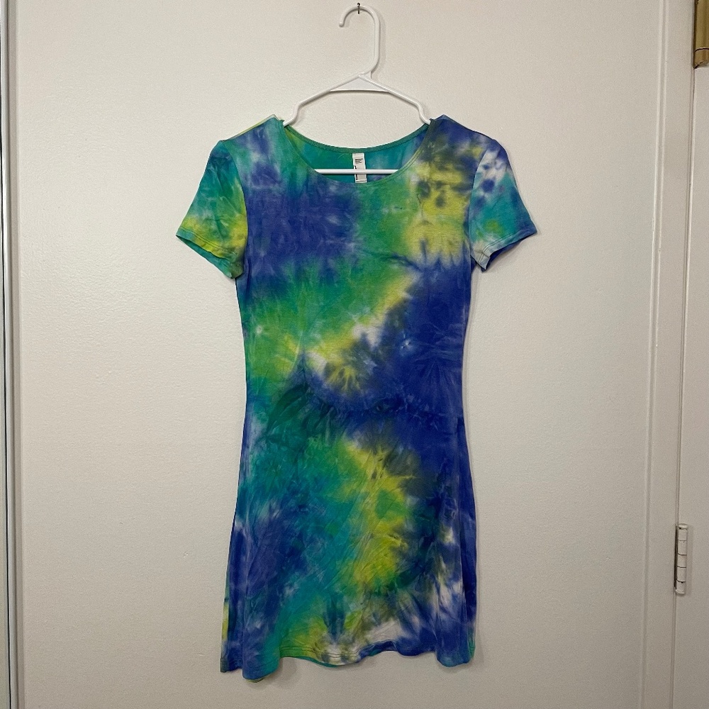 Tie Dye Mini T-Shirt Dress